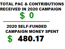 Money Spent on Campaign for - Website, Video, Mailbox, Business Cards, Address Labels, Postage, Mailings, Bumper Stickers, Lawn Signs!